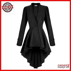 Victorian Tailcoat Steampunk Jacket Adjustable Back Straps Elegant Costume Wear